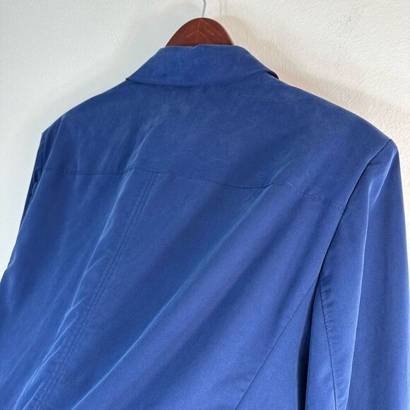 Chico’s Womens Cobalt Blue Modal Blend Utility Jacket XL Casual Sporty Office - Picture 5 of 9